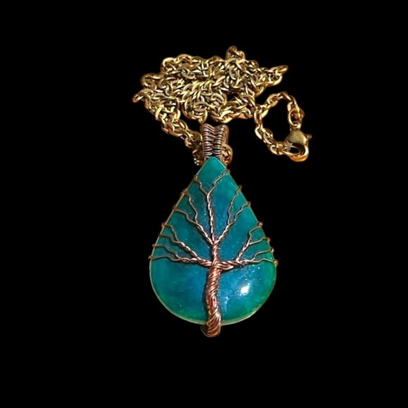Artisan Jewelry - Gemstone Tree of Life Wire Wrapped Pendant